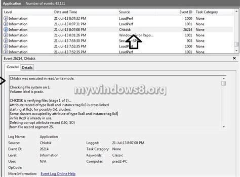 chkdsk log file|chkdsk results.